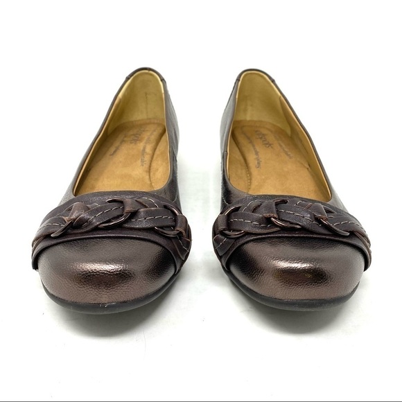Softspots Posie Copper leather flats NARROW - Picture 4 of 8